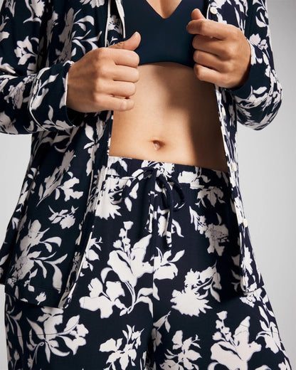 SERENITY PETALS NAVY Printed Pajama Pant