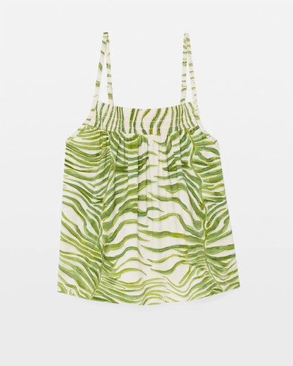 INTO THE GROOVE WHITE SMK Smocked Pajama Cami