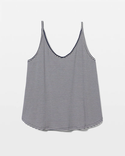 NIGHTCAP STRIPE NAVY Pom Trim Pajama Cami