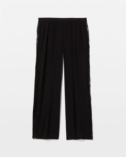 BLACK Lace Relaxed Wide Leg Pajama Pant
