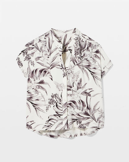 PALM PERFECT CHAMPAGNE Short-Sleeve Button-Front Pajama Top