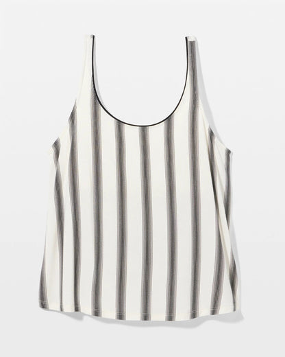 HAMPTON STRIPE BLACK Pajama Tank With Piping