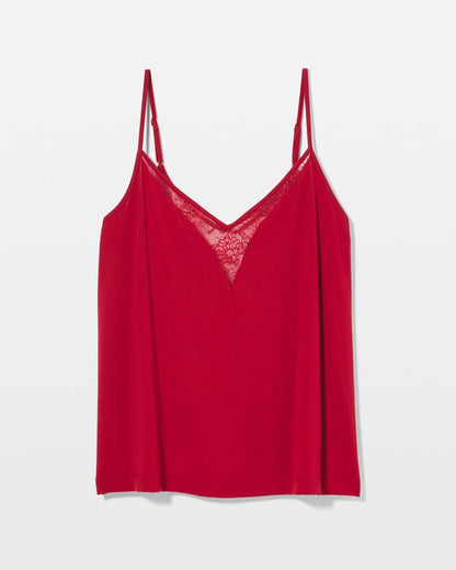 PAINT THE TOWN RED Lace Trim Cami