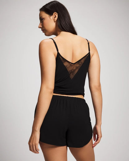 BLACK Lace Relaxed Pajama Short