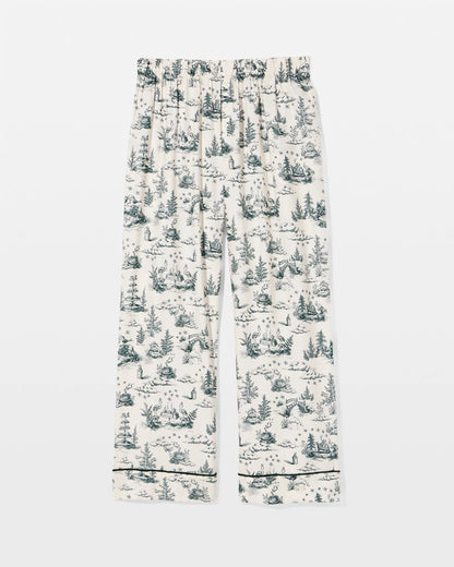 ENCHANTED TOILE GREEN Piped Pajama Pant