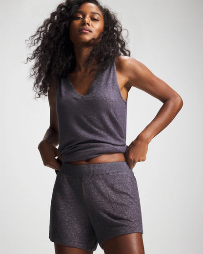 GRAY INK/PEARLED IVORY CozyLuxe Pajama Short