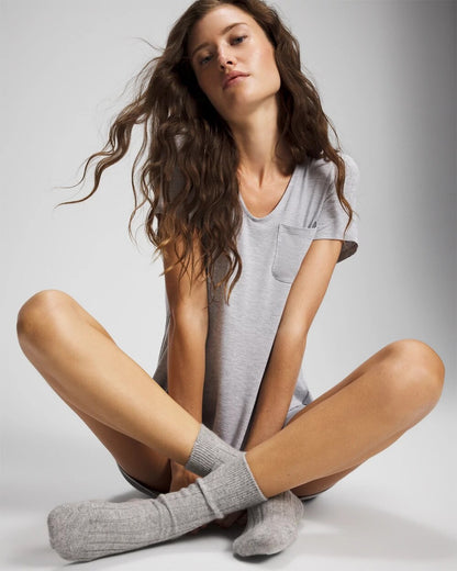HEATHER OPAL GRAY Short-Sleeve Sleepshirt