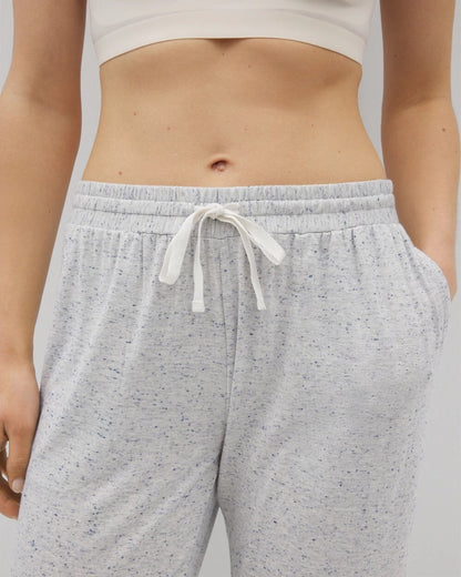 BLUE SLUB Slub Banded Ankle Pajama Pant