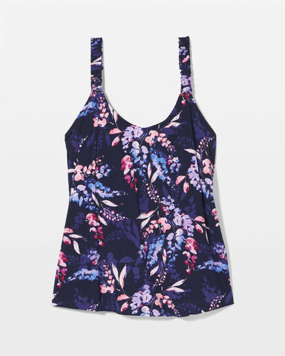 BLOOM BRIGHTLY NAVY Mini Ruffle Pajama Cami