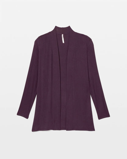 PLUM PERFECT Lightweight Rib Knit Long Sleeve Wrap