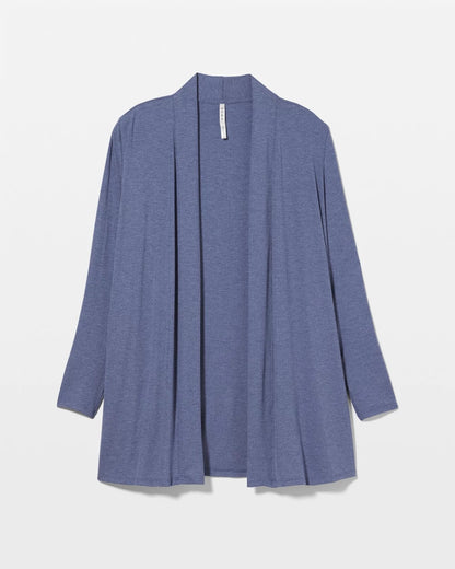 HEATHER DUSK Lightweight Rib Knit Long Sleeve Wrap