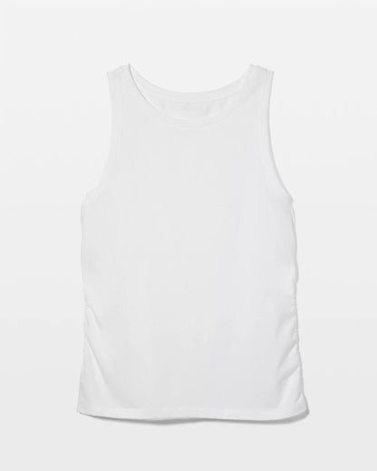 OPTIC WHITE Ruched Pajama Tank