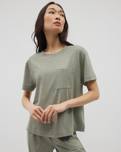 HEATHER HIGHLANDS Short-Sleeve Pocket Pajama Tee