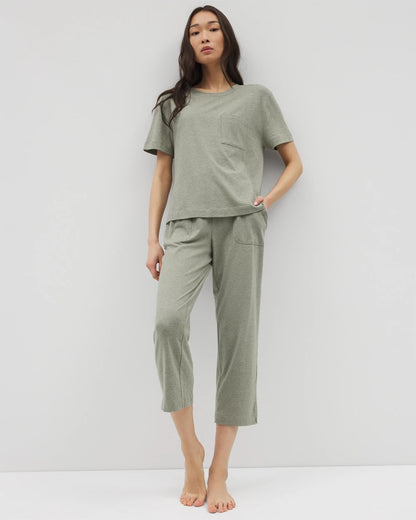 HEATHER HIGHLANDS Short-Sleeve Pocket Pajama Tee