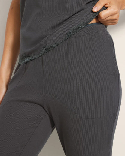 DARK EVERGLADE Rib Ankle Pajama Pants