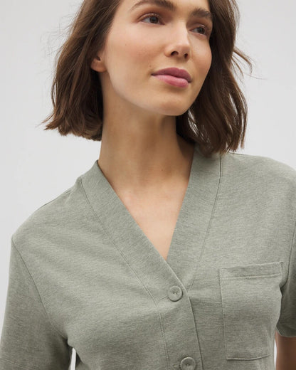 HEATHER HIGHLANDS Button-Front Pajama Tee