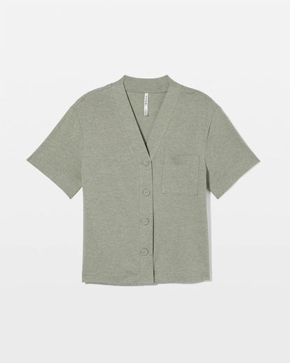 HEATHER HIGHLANDS Button-Front Pajama Tee