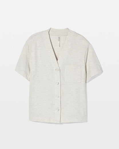 HEATHER CRYSTAL Button-Front Pajama Tee