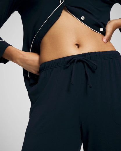 NIGHTFALL NAVY Solid Piped Pajama Pants