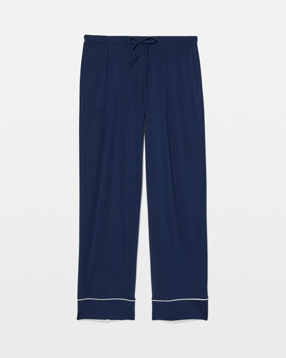 NIGHTFALL NAVY Solid Piped Pajama Pants