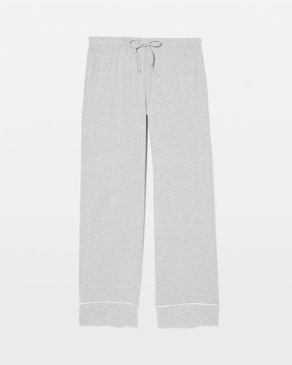 HEATHER OPAL GRAY Solid Piped Pajama Pants