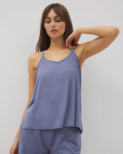 HEATHER DUSK Lightweight Rib Knit Pajama Cami
