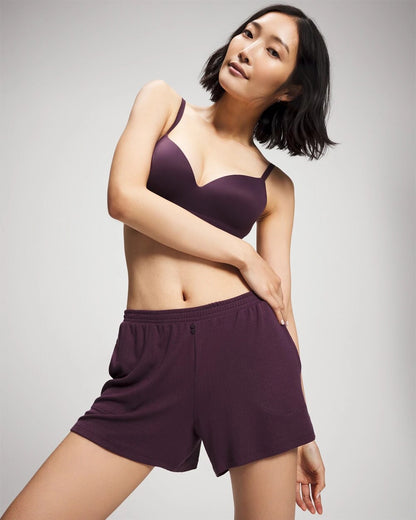 PLUM PERFECT Lightweight Rib Knit Pajama Shorts