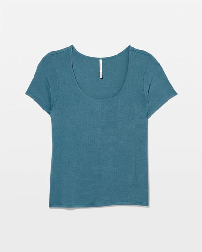 TAPESTRY Lightweight Rib Knit Short Sleeve Pajama Tee