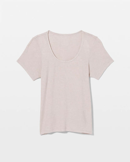 HEATHER BARELY THERE Lightweight Rib Knit Short Sleeve Pajama Tee