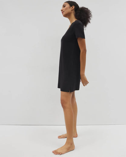 BLACK Short-Sleeve Sleepshirt