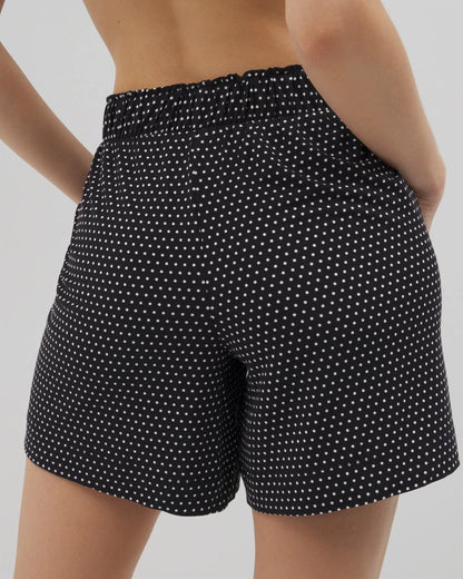 THOUGHTFUL DOT BLACK Long Pajama Shorts