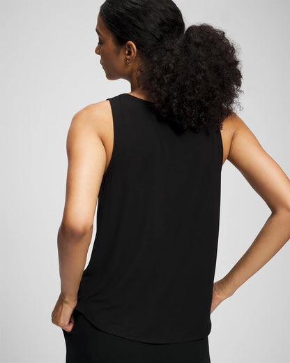 BLACK V-Neck Pajama Tank