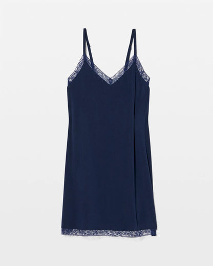 NIGHTFALL NAVY Lace Trim Chemise
