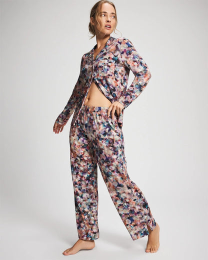 PETAL MOSAIC PETROL Ankle Pajama Pants