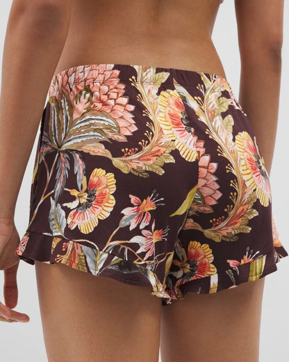 PARROT-DISO PLUME G PLUM Ruffle Pajama Shorts