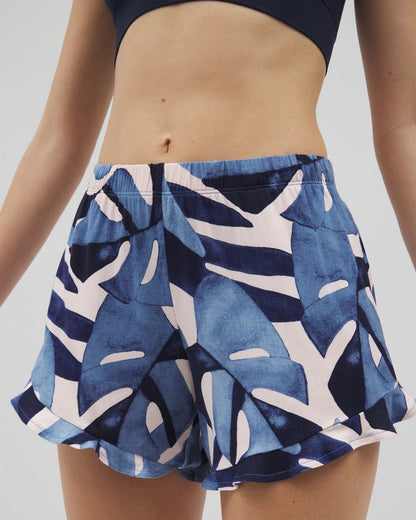 TROPICAL BREEZE SKY Ruffle Pajama Shorts
