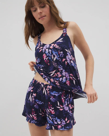 BLOOM BRIGHTLY NAVY Ruffle Pajama Shorts