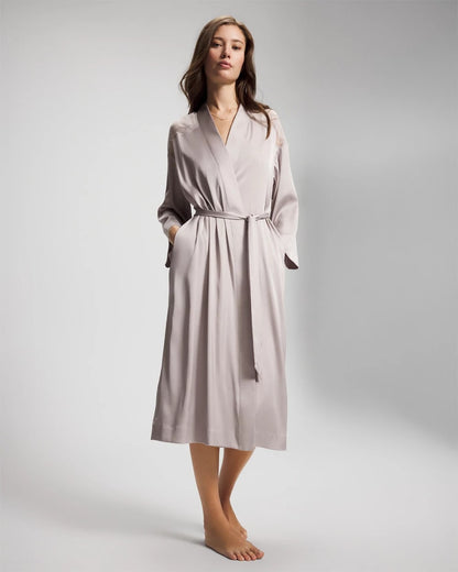 GRAY GLASS Lace Long Robe
