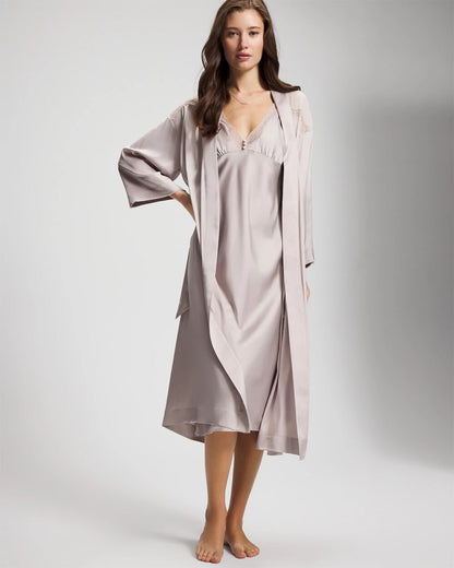 GRAY GLASS Lace Long Robe