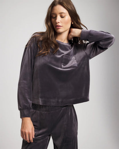 GRAY INK Velour Crewneck Sweatshirt