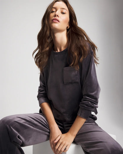 GRAY INK Velour Crewneck Sweatshirt