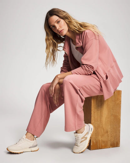 CINDER ROSE Essential Terry Straight Leg Pants