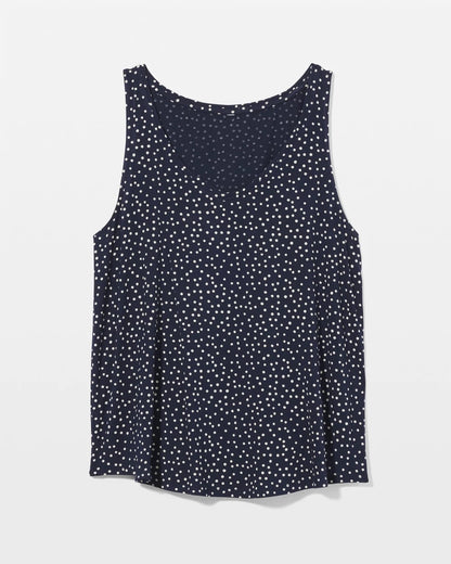 DOT OBSESSED NAVY Printed V-Neck Pajama Tank