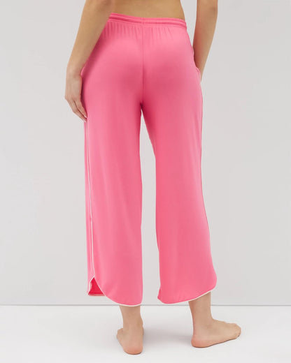 CAMELLIA ROSE Solid Piped Crop Pajama Pant