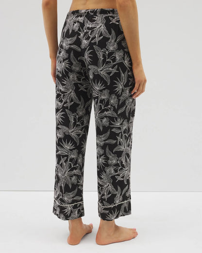 PLUMERIA BLOOMS BLK CH Printed Pajama Pants