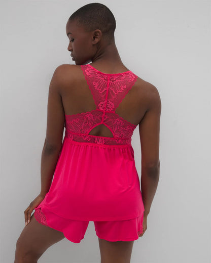 PERFECT PINK Soft Support Lace Pajama Cami