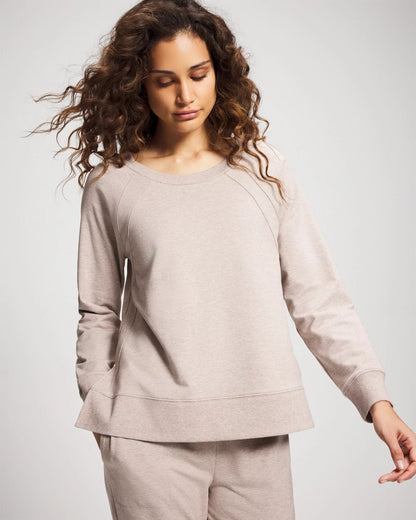 HEATHER MINK Essential Terry Crewneck Sweatshirt
