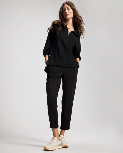 BLACK Modern Modal Quarter Zip Sweatshirt