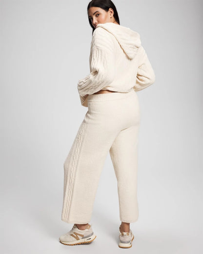 PARCHMENT Cable Knit Plush Ankle Pant