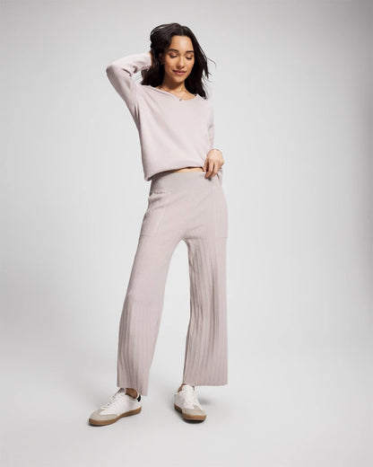 GRAY GLASS Premier Knit Rib Straight Leg Pant